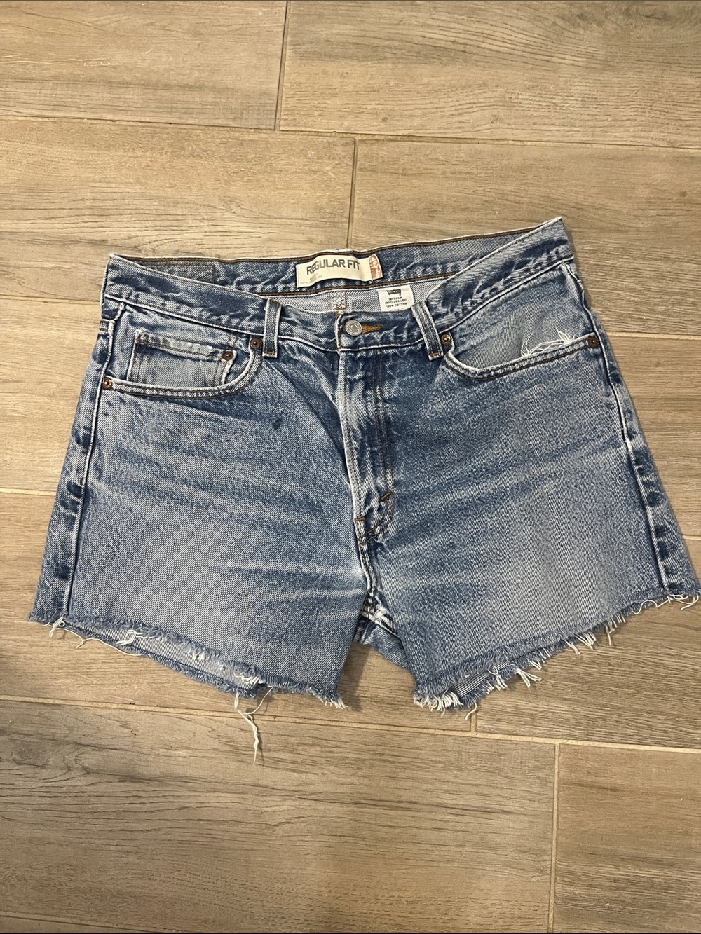 Levi's Light Blue Distressed Denim Shorts